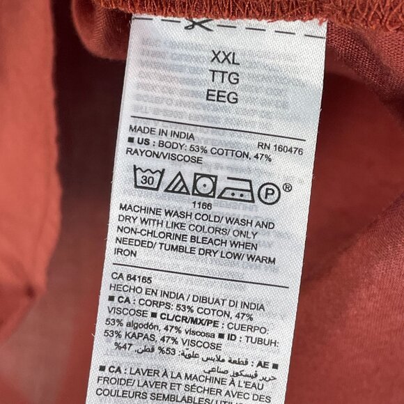 NEW Old Navy Womens Plus XXL Boyfriend Shirt Button Up Rust Brown Top Blouse - Picture 5 of 9